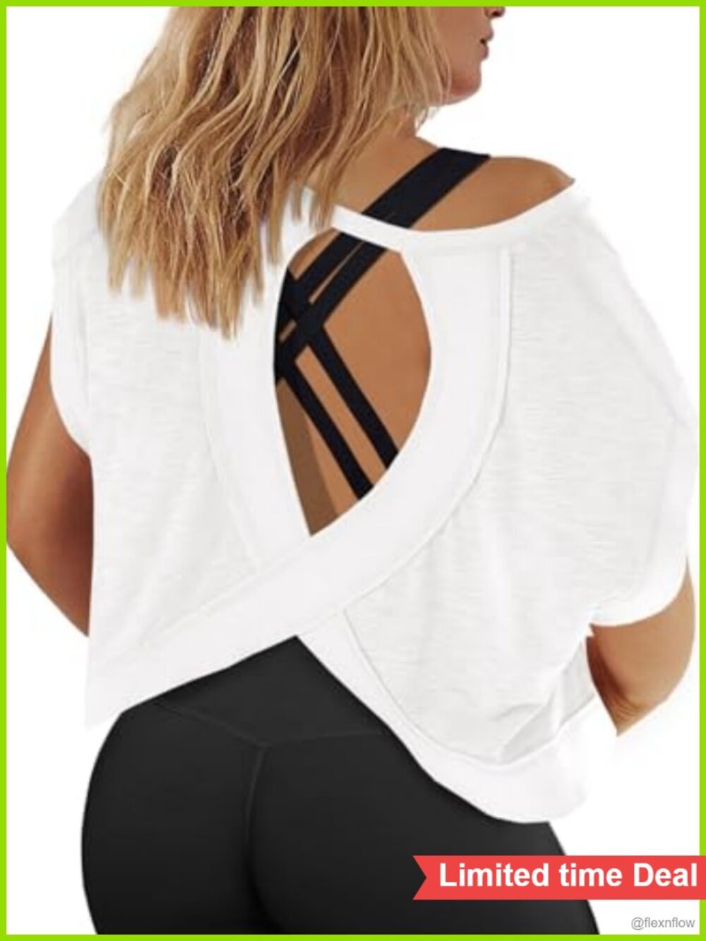 Women's Plus Size Open Back Workout Crop Top Backless Athletic Shirt